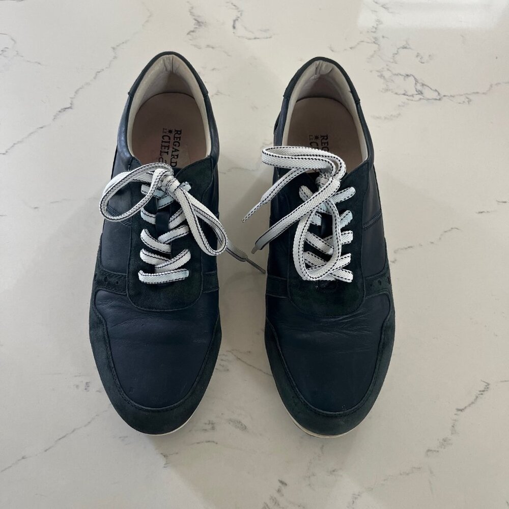 REGARDE LE CIEL  BLUE LEATHER SNEAKERS WALKING SHOES SIZE 40